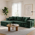 Realbear 108 Cloud Sectional Couch Sofa with L-Shape Chaise Modular Sectional Couch with Deep Seat for Living Room Bedroom No Assembly Required (Green 108 Left Facing Chaise)