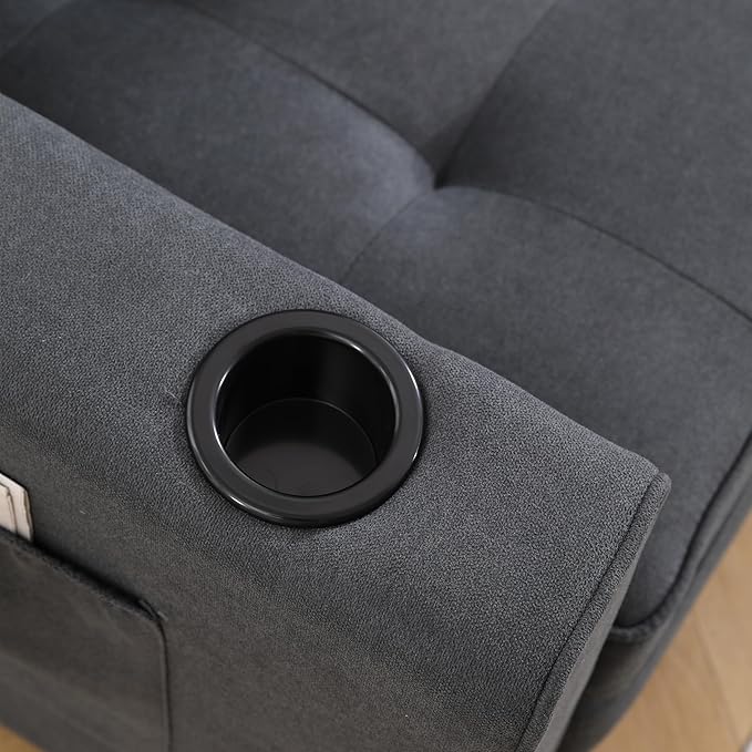 ERYE Foldable Loveseat Sofa Convertible Pull Out Sleeper Sofabed2 Seat Tufted Upholstered Sofa Modern Convertible Sleeper Couch Bed with Cupholders and Side Pockets
