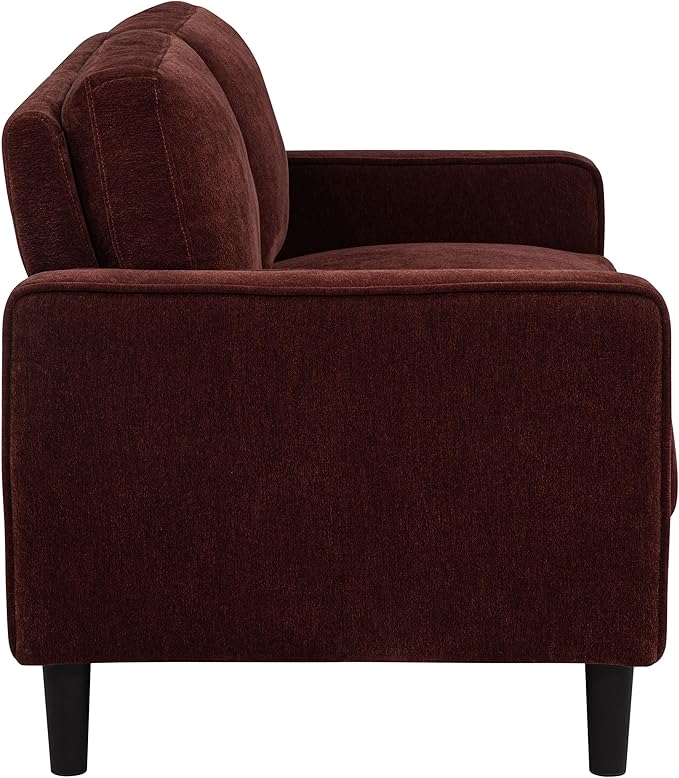 Coaster Home Furnishings - Ruth - Fabric - Upholstered Loveseat with Slim Track Arms Attached Cushions Angled Legs - Transitional Style - Living Room - 54-Inch - Rust - 511212