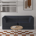 Daneey Small Loveseat Sofa Modular Sectional Sofa U Shaped Sectional Couch Sofa Small Sectional Sofa Black Sectional Couches for Small Living Room Apartment Small Spaces