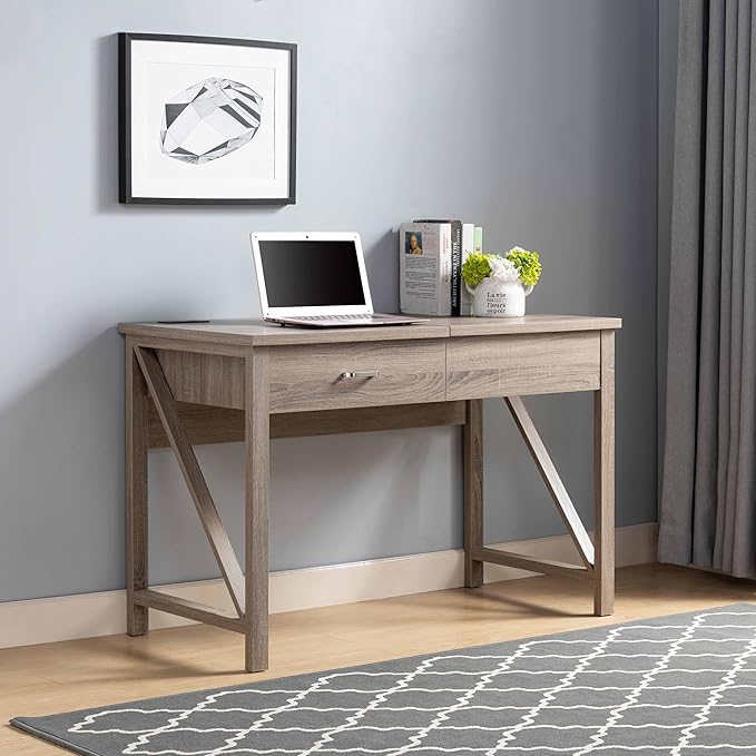 Home Office Desk Lift Top Desk with Drawer USBPower Outlet