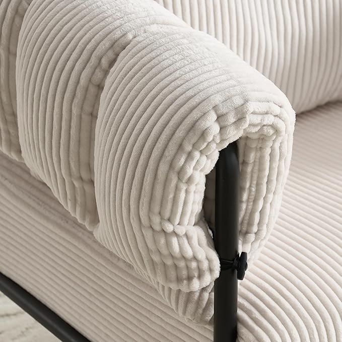Modern Velvet Accent Chairs Set of 1 Comfy Large Living Room Sofa Chair Upholstered Fabric Armchair with Pillow and Metal Legs for Office/Bedroom/Reading Beige