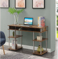 Coastal Craftsman No Tools Desk Home Office Desk with Shelves Corner Shelf Vanity Desk Computer Desk Nail Table for Nail Tech - 47.25 L x 15.75 W x 30 H Barnwood