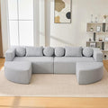Boneless Couch Modular Sectional Sofa 114.9 Free-Combined Sofa Couch Sofa Bed Compression Sofa with Deep Seating and Curved Design for Living Room (Grey#20)