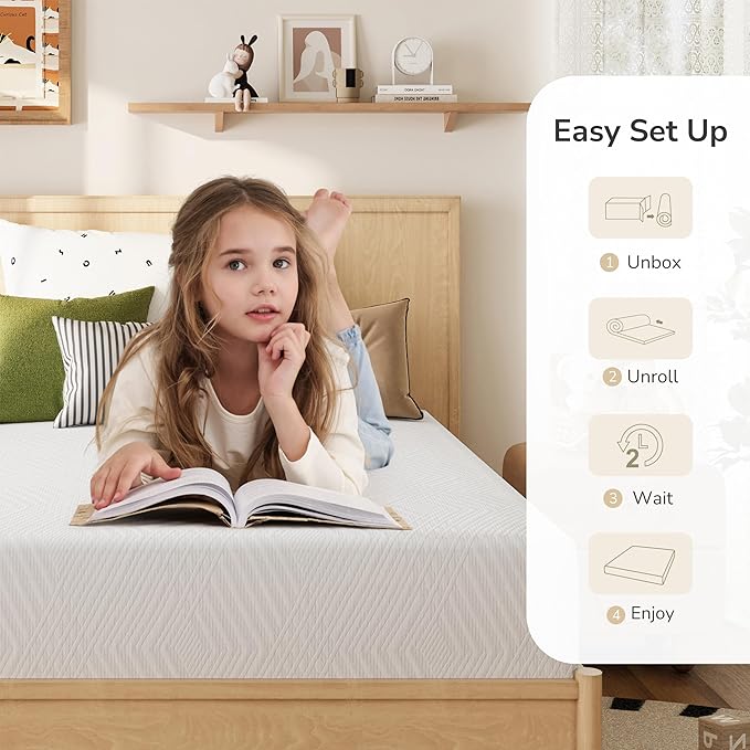 MLILY Full Mattress in a Box 6 inch Mattresses for Platform Bed Double Size Daybed Bunk Memory Foam Medium Firm