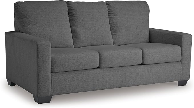 Signature Design by Ashley Rannis Casual 2-in-1 Sofa Sleeper with Folding Gel Memory Foam Mattress Full Gray