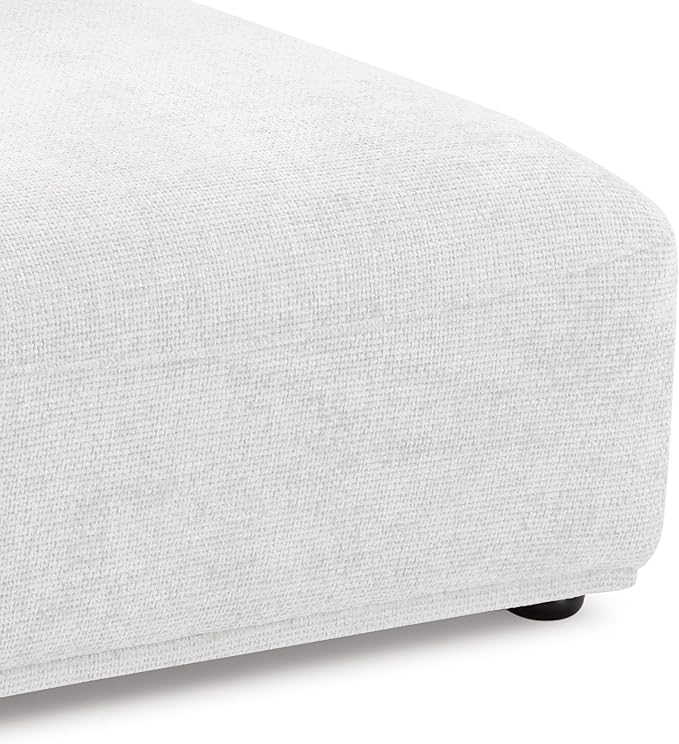 Furniture of America Tatiana Modern Chenille Modular Wedge Ottoman for Living Room Office Free-Combined FSC &amp Oeko TEX Certified White