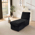 Modular Sofa Extension Set Plush Corduroy Single Seat &amp Movable Ottoman with Dual Storage Couch Add-on Module to Upgrade L-Shaped Sleeper Sofa to U-Shape Black
