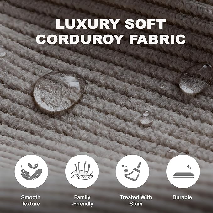 79'' Folding Sofa Bed 5-in-1 Convertible Sofa Bed Boneless Comfy Foldable Foam Couch with Pillow Modular Floor Couch for Living RoomBedroomLounge - Corduroy Grey