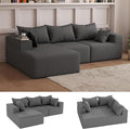 108Modern Sectional SofaModular Convertible L-Shape SofasUpholstered Couches with Deep SeatPet-Friendly Sponge Sofa for Living Room BedroomSofa bed for small space (Gray Left Facing Chaise)