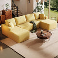 140 Modular U-Shaped Sectional Sofa 7-Seater Cloud Couch with Double Chaise Modern Sleeper SofaNo Assembly Sectional Cloud Boneless Sofa Couches for Living Room/Apartment