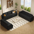 Apicizon Modern Loveseat &amp 3-Seater Sofa Set of 3 Corduroy Couch 3 Piece Sofa Set for Living Room Modern Lounge Sofa Couches for Apartment Lounge Black Corduroy