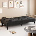 Meilocar 64 Futon Sofa Bed 64 Convertible Loveseat with 2 Cup Holders Small Couch with 3 Adjustable Angles &amp Removable Armrest Modern Sleeper Sofa for Apartment Office 5.3 FT Black