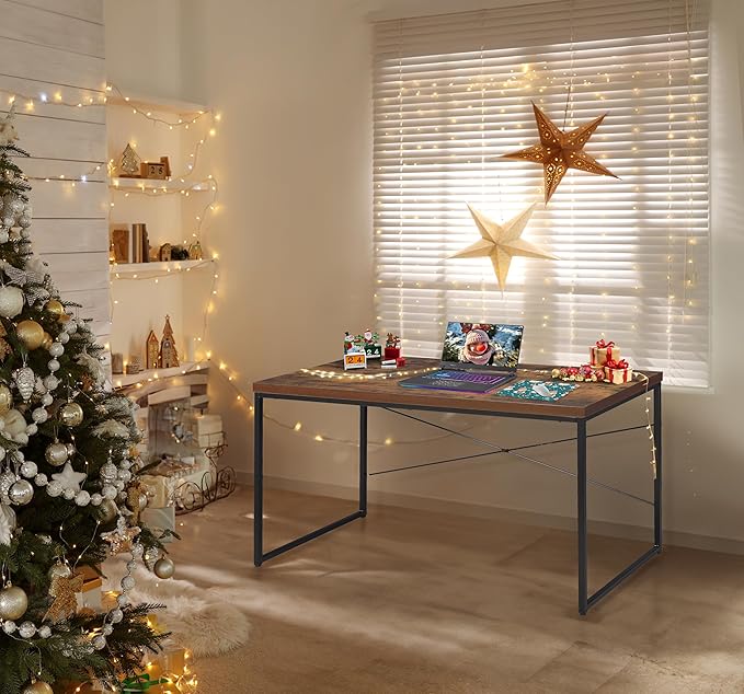 Computer Gaming Desk Home Office Corner Desks Bedroom Craft Study Table Work Standing Desk with Metal LegsOak
