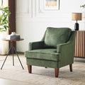 VINGLI Mid-Century Modern Accent Chair Green Upholstered Armchair Comfy Sofa Chair Reading Chair High Back for Living Room Bedroom Furniture Apartment