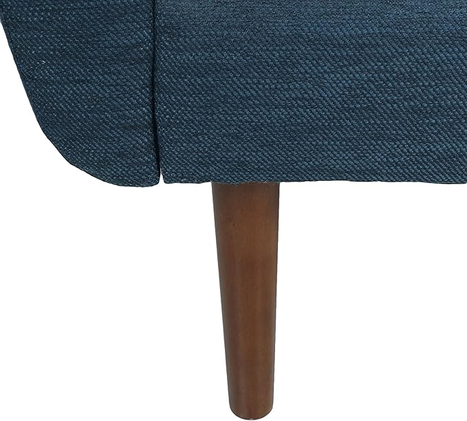 GDFStudio Club Chair Accent Armchair Accent Arm Reading Chair for Living Room Upholstered Armchair Lounge Chair with Comfy Cushion Wooden Leg for Bedroom Office Navy Blue