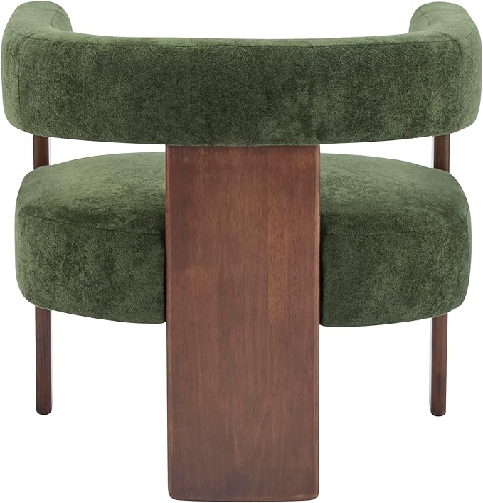 Christopher Knight Home Nettie Modern Accent Chair for Living Room Velvet Fabric Single Lounge Sofa Chair with Wooden Frame Comfy Reading Chair for Bedroom Lounge Armchair with Cushion Olive Green