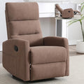 Swivel Rocker Recliner Chair for Adults Rocking Recliner Chair Rocker Nursery Glider ChairRocker Recliners for Small Spaces Manual Recliner Single Sofa for Living Room NurseryRV(Brown)