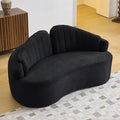 69”Curved Loveseat Sofa for Living Room Deep Seat Love Seat Couch with 2 High Back Modern Loveseat Adopt Jacquard Plush Fabric Suitable Small Spaces The Cloud Loveseat No Assembly Needed Black
