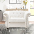 White Chesterfield Chair Sherpa Accent Chair Chesterfield Upholstered Club Wingback Chair Button Tufted Sofa for Living Room Bedroom Office