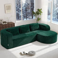 Hobestluk 96 Cloud Sectional Couch Modern Boneless Couch 3 Seater with Oversized Chaise L Shaped Modular Sofa Couches for Living Room Apartment No Assembly Required (Stripe GreenRight Facing Chaise)