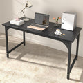 StarGraph Home Office Desks 47 Inch Large Office Desk with Sturdy Metal Frame Modern Computer Desk Gaming Study Writing Work from Home Desks Black