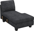 Belffin Sectional Storage Chaise Module for Modular Sectionals. Right-Facing Chaise. Dark Grey.