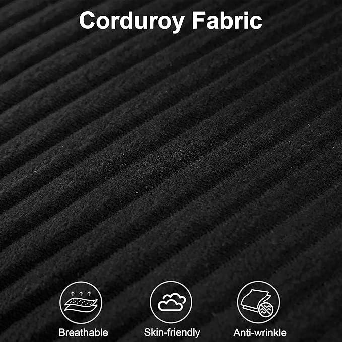Swivel Accent Chair Modern 360 Degree Swivel Barrel Chairs 36.6 W Corduroy Upholstered Barrel Accent Armchair Comfy Oversized Single Sofa Boneless Chair for Living Room Bedroom Black