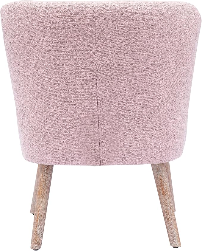 Costaelm Bedroom Accent Chair Upholstered Fabric Chairs Makeup Vanity Chair Teddy Fuzzy Chair and Sherpa Accent Chair for Living Room Reading Room Dining Room Office Dusty Peach