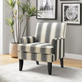 HULALA HOME Modern Accent Chair for Living Room Upholstered Fabric Single Sofa Chair Wingback Armchair with Wooden Legs for Bedroom Office Reading or Waiting Room Black