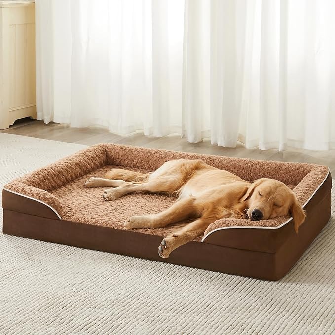 WNPETHOME Dog Beds for Large Sized Dogs Washable Orthopedic Dog Couch Sofa Bed with Waterproof Lining &amp Non-Skid Bottom for Pet Sleeping