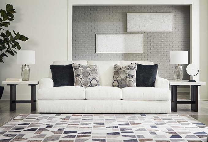 Signature Design by Ashley Karinne Coastal Sofa with Non-skid Legs White