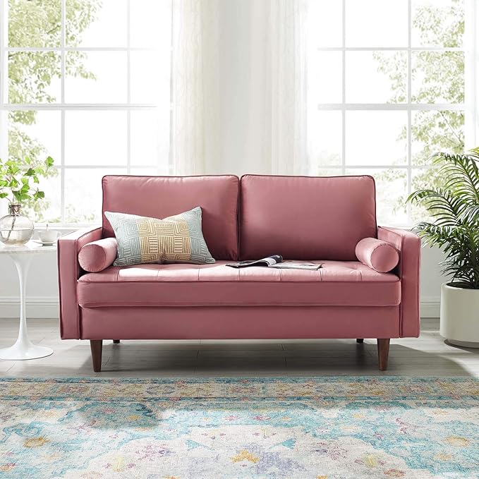 Modway Valour Performance Velvet Loveseat Dusty Rose Valour Performance Velvet Loveseat