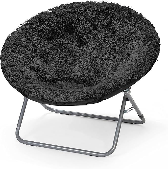 Urban Lifestyle Oversized Mongolian Faux Fur Saucer Chair White