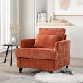 KINFFICT Modern Accent Chair for Living Room Upholstered Single Sofa Chair with Lumbar Pillow Comfy Armchair with Thickened Cushion Living Room Chairs for Bedroom Office Orange Chenille