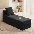 Living&ampGiving Cloud Sectional Couch for Living Room Modular Boneless Couch with 1 Ottoman Middle-seat Can Be Combined with Modular Sofa Customizable Layout for Any Space Black