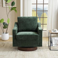 VINGLI Mid-Century Modern Swivel Accent Chair 360°Upholstered Armchair Home Sofa with Track Arms for Living Room Bedroom Reading Room Club Swivel ChairChenille Green