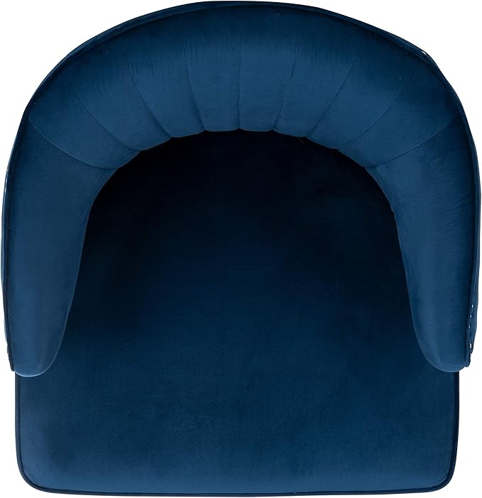 Safavieh Home Stazia Retro Glam Navy Velvet and Black Wingback Accent Chair
