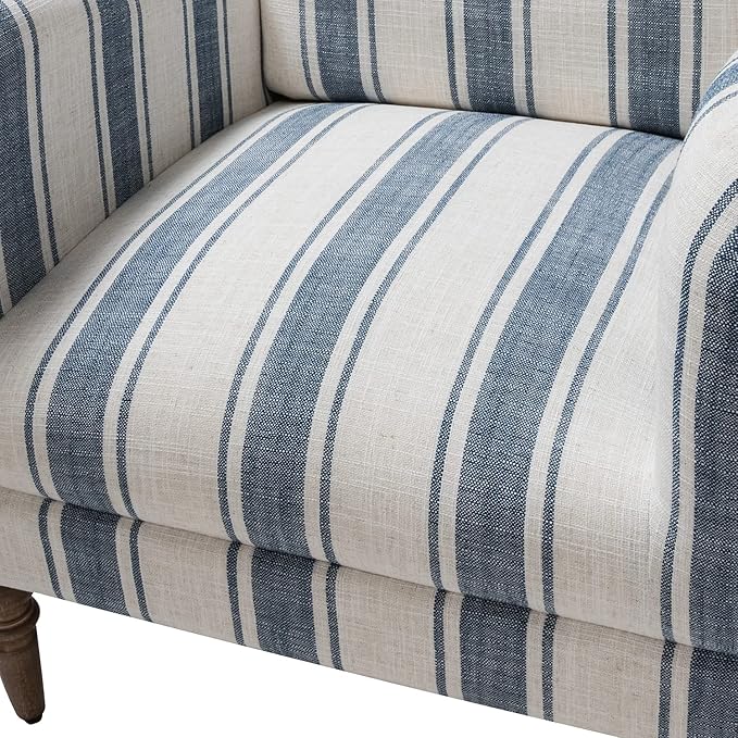 Upholstered Accent Chair with Arms and Wooden Legs Modern Comfy Armchair Reading Chair for Living Room Bedroom