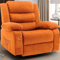 Recliner Chair Wide Rocker Chair Rocking Chair with Massage and Heat360°Swivel Nursery Rocking Chairs Oversized Recliner for Adults Cashmere Reclining Sofa for Living Room Orange