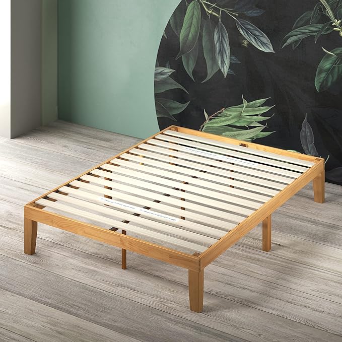ZINUS Moiz Wood Platform Bed Frame / Wood Slat Support / No Box Spring Needed / Easy Assembly Natural Queen