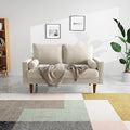 SILKIR Velvet Loveseat Sofa Love Seats Furniture for Small Spaces Mid-Century Modern Loveseats for Living Room Love Seat Couch 58 Inches Beige