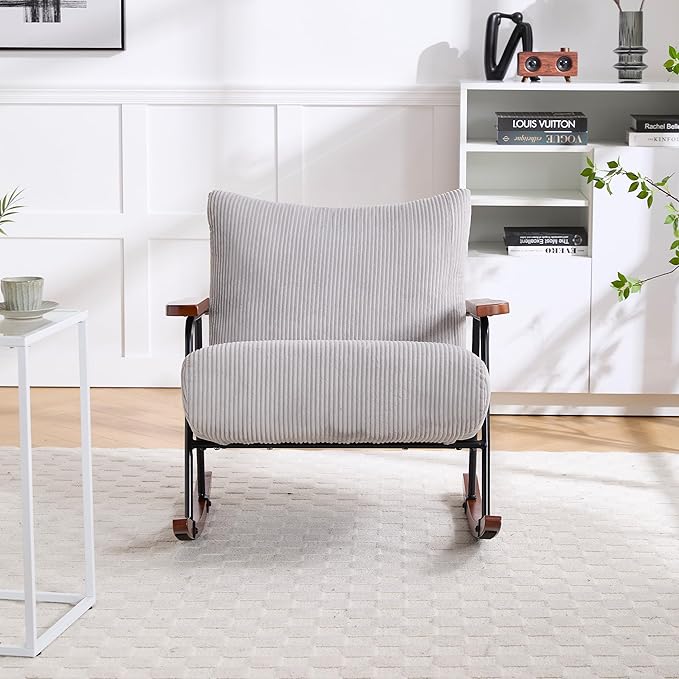 Modern Accent Chair Arm Chair Living Room Rocking Chair Metal e