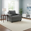 AC Pacific Thomas Armchair Comfortable Sofa Chair with Fabric Upholstery Plush Cushions Sturdy Wooden Frame Contemporary Living Room Furniture for Home or Apartment Grey