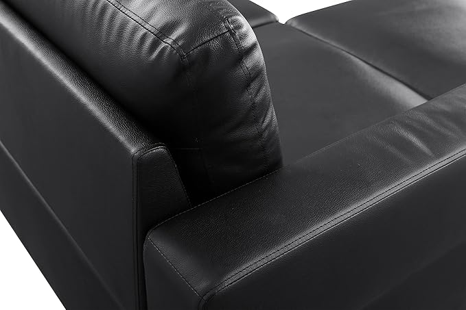 L Shaped Sectional Modern Sofa - Convertible Leather Sleeper Bed Couch Set with Reversible Chaise Lounge Modular Cloud Couch for Living Room Apartment