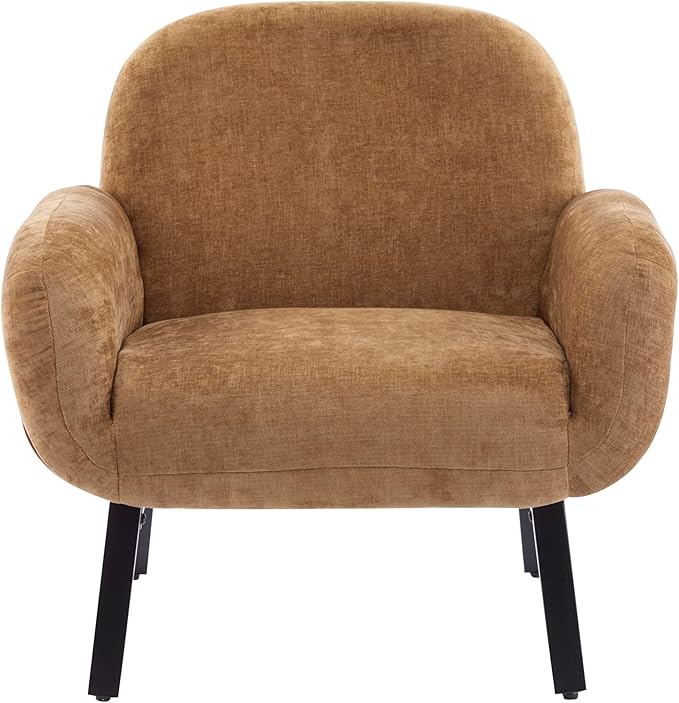 Christopher Knight Home Audrey Modern Upholstered Accent Chair Low Profile Lounge Chair Inddor Wooden Comfy Reading Chair Soft Seating Single Lounge Sofa Tan Brown