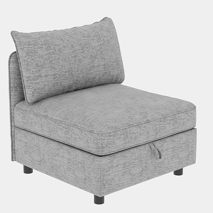 Loveseat Modular Storage Sectional Sofa Customizable Seating Group Sofa&ampCouch Convertible Lounge Sleeper Chaise Daybed with Movable Seat and Ottomans Chenille Upholstered Sofa Couch for Living Ro
