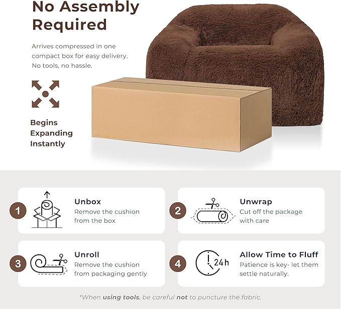 Furniture of America Fexon Modern Upholstered 1-Seater Foam Sofa Chair with Curved Arm Compressed Couch in a Box No Assembly Required for Living Room Home Theater and Office Cedar Brown