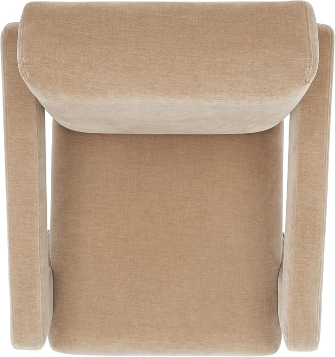 SAFAVIEH Couture Collection Taylor Modern Light Brown Velvet Upholstered Accent Chair (Fully Assembled)