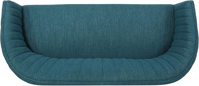 Great Deal Furniture Noble House Galena Mid-Century Fabric Loveseat in Teal